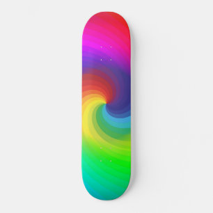 Süßes farbenfrohes Tie-Dye-Regenbogen-Swirbel-Kuns Skateboard