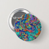 Süßes farbenfrohes vintage Blumenmuster Button (Vorne & Hinten)