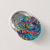Süßes farbenfrohes vintage Blumenmuster Button (Vorne & Hinten)