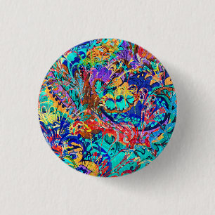 Süßes farbenfrohes vintage Blumenmuster Button