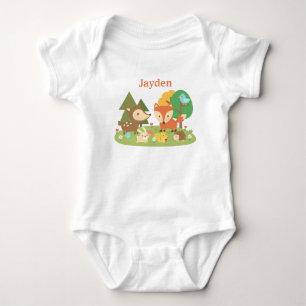 Süßes farbenfrohes Waldtier für Babys Baby Strampler