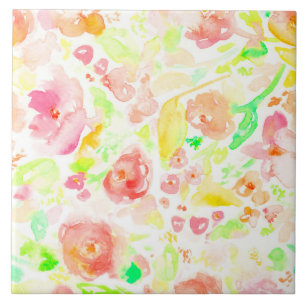 Süßes farbenfrohes Wasserfarben-Blumenmuster Fliese