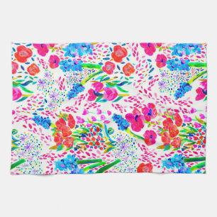 Süßes farbenfrohes Wasserfarben-Blumenmuster Handtuch