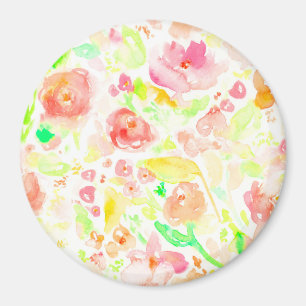 Süßes farbenfrohes Wasserfarben-Blumenmuster Magnet