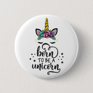 Süßes Farbmagisches Einhorn Button