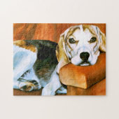 Süßes faules Beagle-Puzzlespiel Puzzle (Horizontal)