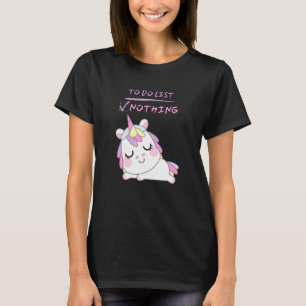 Süßes faules schlafendes Baby-Einhorn-Pferd-To-Do- T-Shirt