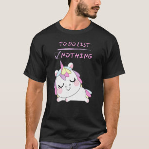 Süßes faules schlafendes Baby-Einhorn-Pferd-To-Do- T-Shirt