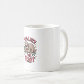 Süßes Faultier auf Ast mit Verspieltem Kaffeetasse (VorderseiteRechts)