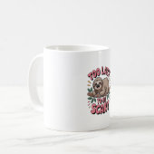 Süßes Faultier auf Ast mit Verspieltem Kaffeetasse (Vorderseite Links)