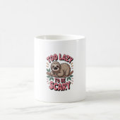 Süßes Faultier auf Ast mit Verspieltem Kaffeetasse (Mittel)