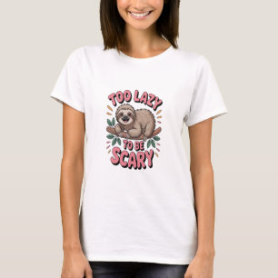 Süßes Faultier auf Ast mit Verspieltem T-Shirt