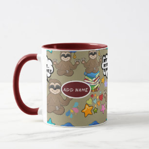 Süßes Faultier braunes Muster lustig Mach es einfa Tasse