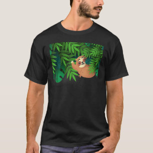 Süßes Faultier, das in einem tropischen Wald in Pa T-Shirt