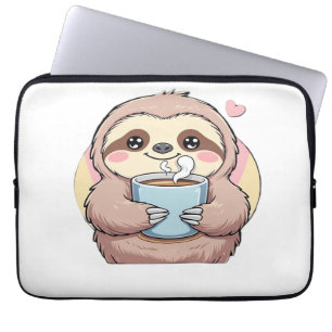 Süßes Faultier-Kaffee-Liebhaber-Shirt � Lustig ang Laptopschutzhülle