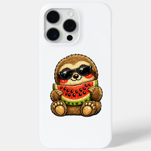 Süßes Faultier mit Wassermelone Case-Mate iPhone Hülle (Rückseite)