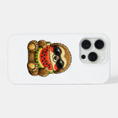 Süßes Faultier mit Wassermelone iPhone Hülle (Rückseite (Horizontal))