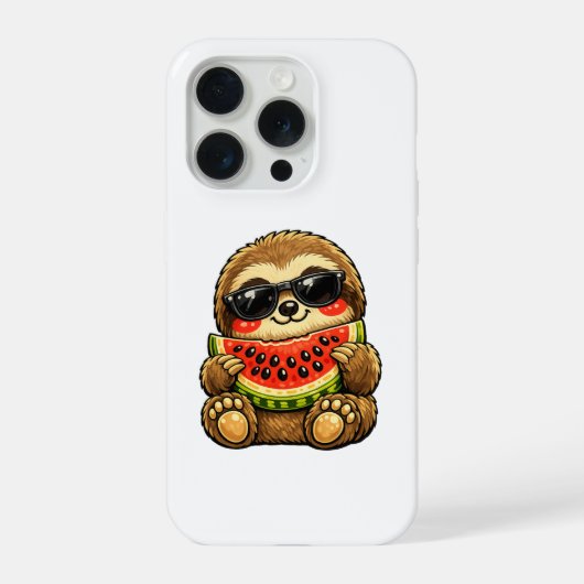 Süßes Faultier mit Wassermelone iPhone Hülle (Rückseite)