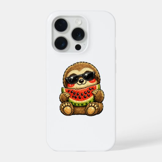 Süßes Faultier mit Wassermelone iPhone Hülle (Rückseite)