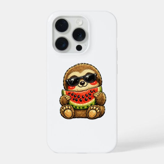Süßes Faultier mit Wassermelone iPhone Hülle (Rückseite)