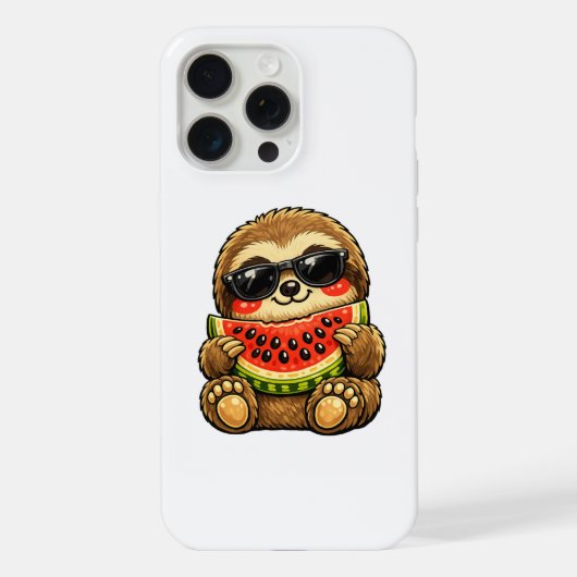 Süßes Faultier mit Wassermelone iPhone Hülle (Rückseite)
