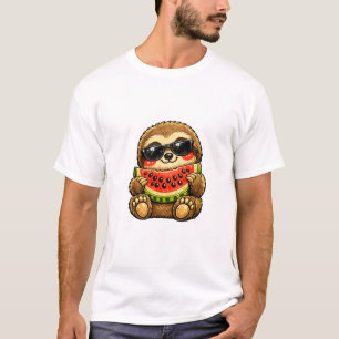 Süßes Faultier mit Wassermelone T-Shirt