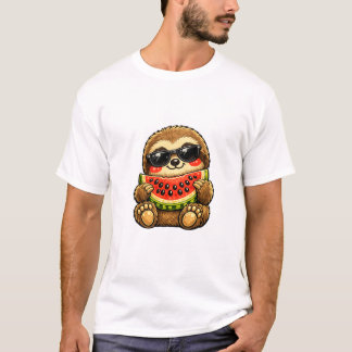 Süßes Faultier mit Wassermelone T-Shirt
