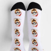 Süßes Faultier mit Weihnachtsmannmütze Socken (Oben)