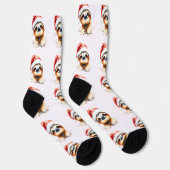 Süßes Faultier mit Weihnachtsmannmütze Socken (Rechts)