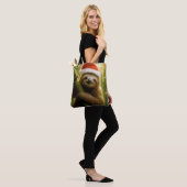 Süßes Faultier mit Weihnachtsmannmütze Tasche (Am Model)