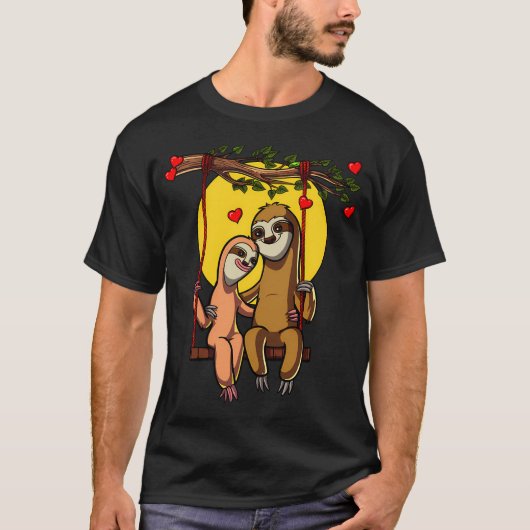 Süßes Faultier-Paar T-Shirt (Vorderseite)