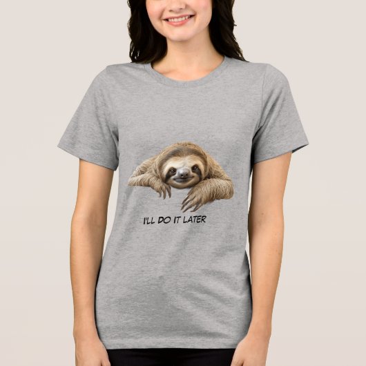 Süßes Faultier Tri-Blend Shirt (Vorderseite)