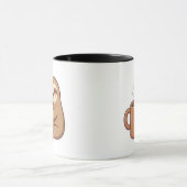 Süßes Faultier umarmt Kaffeetasse | Lustiger Morge (Zentrum)