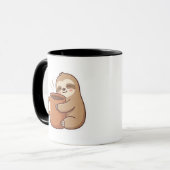 Süßes Faultier umarmt Kaffeetasse | Lustiger Morge (Vorderseite Links)