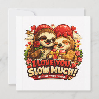 Süßes Faultier Valentinstag Liebesdesign, Ich lieb Einladung