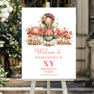 Süßes Feen 3. Geburtstag Rosa Blumen Willkommenspo Poster