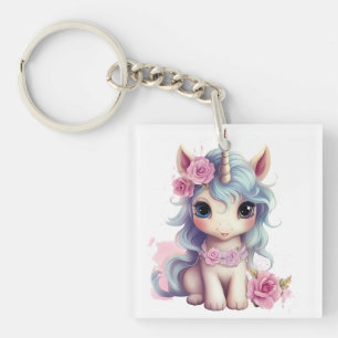 Süßes Feen-Baby-Einhorn Funkelnde Fantasie Schlüsselanhänger