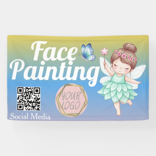 Süßes Feengesichtsmaler-Künstlerbanner Banner (Horizontal)