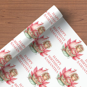 Süßes Feenmädchen 2. Geburtstag Rosa Verpackung Geschenkpapier