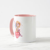 Süßes Feenmädchen mit roter Brille Tasse (Vorderseite Links)