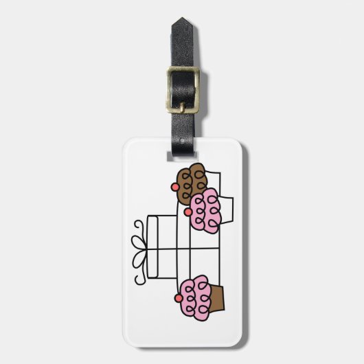 Süßes Feiern Cupcake und Geschenkboxen Gepäckanhänger (Vorderseite vertikal)