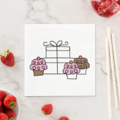 Süßes Feiern Cupcake und Geschenkboxen Serviette (Beispiel)