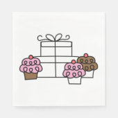 Süßes Feiern Cupcake und Geschenkboxen Serviette (Vorderseite)
