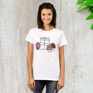 Süßes Feiern Cupcake und Geschenkboxen T-Shirt