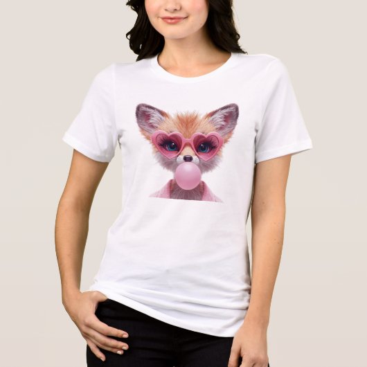 Süßes Fennec-Fuchs-Bubblegum-T-Shirt Tri-Blend Shirt (Vorderseite)