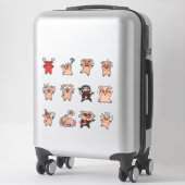 Süßes Ferkel-Emoji-Sticker-Pack Aufkleber (Koffer)