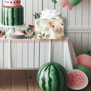 Süßes Ferkel-Wasserfarben-Nahtloses Muster Geschenkpapier