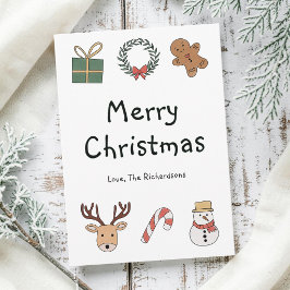 Süßes Festliches Rot und Grün Frohe Weihnachten