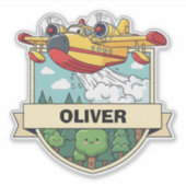 Süßes Feuerlöschflugzeug-Abzeichen Aufkleber (Vorderseite)