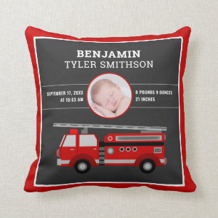 Süßes Feuerwehrwagen-Feuerwehrmann-Babybilder-Gebu Kissen